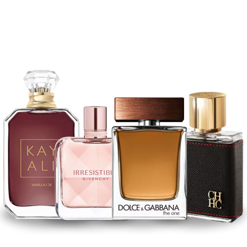 Especial Día de San Valentín Combo de 4 Perfumes KayAli 28, Irresistible, The One, Carolina Herrera CH 100ml